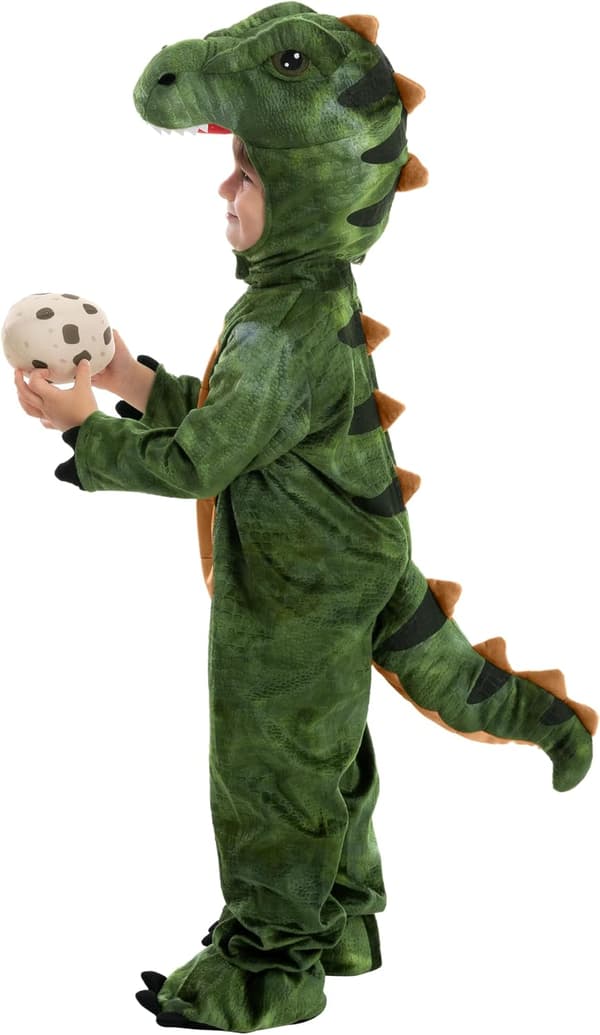 Barn Unisex Brun T-Rex Realistisk Kostym Grön Medium (8-10 år) Green Medium (8-10 yrs)