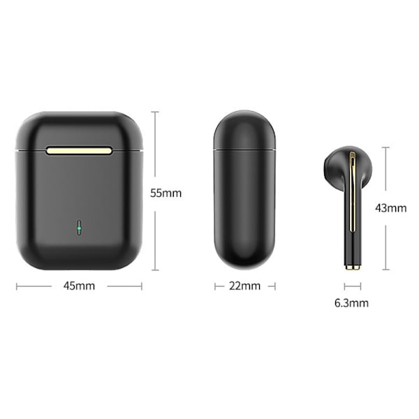 Bluetooth 5.0 trådløse hovedtelefoner Mini In-Ear Pods til iPhone Android White