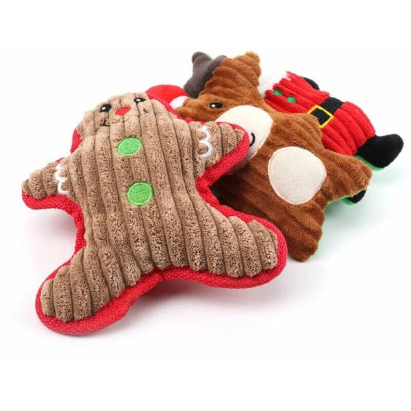 Julplyslegetøj til kæledyr fra IC Annan, søde juleserier, bidresistent tyggelegetøj til små og mellemstore hunde, model: Rådyr