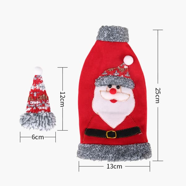 Julegenser til vinflaske - Sett med Santa og Snømann