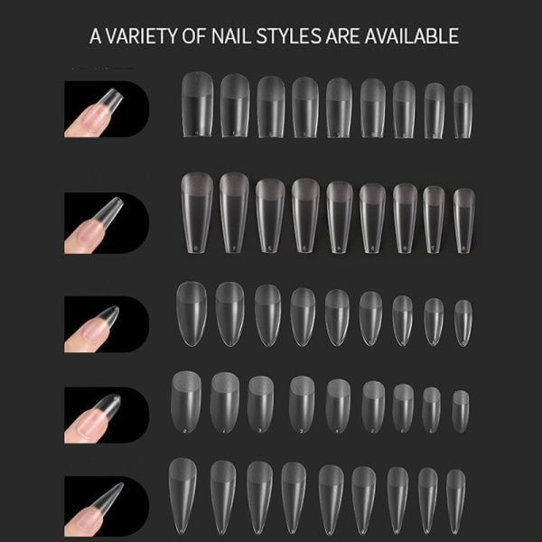 240st Gel X Fake Nails Tip Press on Extension Acrylic Full 03 SQBB