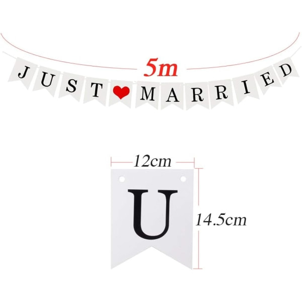 IC Just Married -krans Vintage Rustiikki Vimppeli Ketjulippu Narulla Hääkranssi Koristeena Henkijuhliin Hääsuihkujuhliin Hääjuhliin
