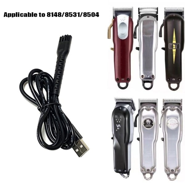 5V USB ladekabel elektrisk hårklipper Strøm for 8 Black onesize