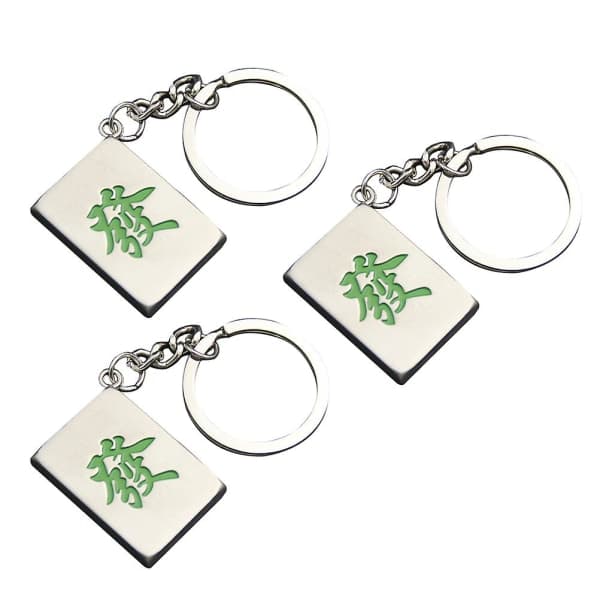 Mobile Phone Pendant Charm Mahjong Tile Amulet Funny Keychains Novelty Keychain IC