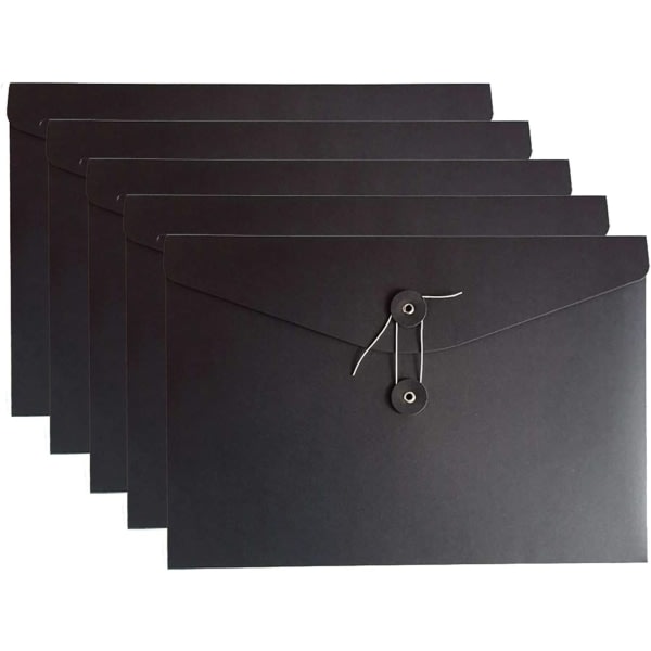 IG Kraft String Envelope File Folder Project Lommer File Jacket Black