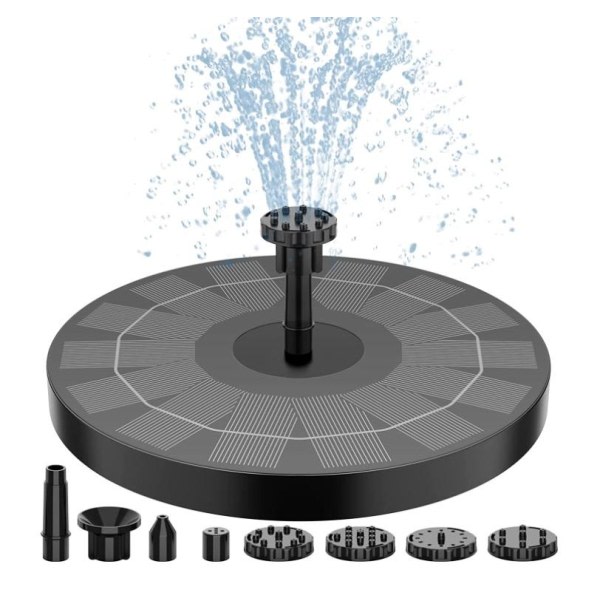 IC Solfontän Solcellsdriven Fontän vattenfontän / Vattenpump V svart