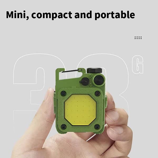 IC Mini LED Lommelykt Bærbar EDC Nøkkelring Lys USB Oppladbar Rød 2 STK