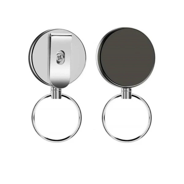 2 jojo-funktion og snor Udtrækkelig nøglering med jojo-funktion og snor 62 cm 2-pak sort IC
