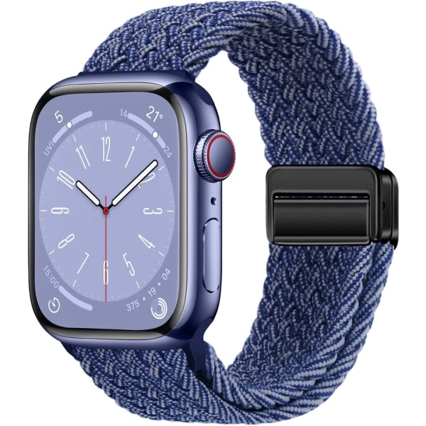 IC Sport Solo Loop-kompatibel med Apple Watch Band 38 mm 40 mm 41 mm for kvinner, Justerbar Magnetisk Stretchy Nylon SE 9 8 7 6 5 4 3 Ultra 2