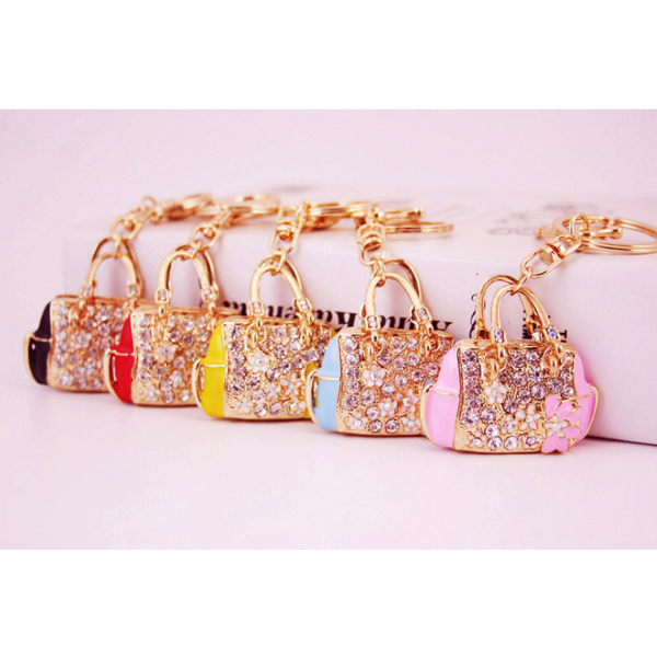 IC Kristallnyckelring Härlig handväska koristelu bilnyckeldekoration för nais- ja flickor$Crystal Diamond tekojalokivi Smile Cat-Röd