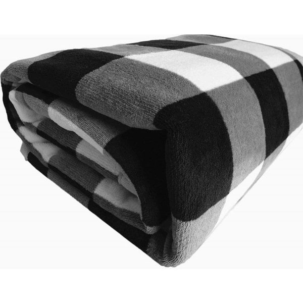 IC Buffalo Pläd 50''x60'' för soffa - Ultramjuk plysch flanell fleece-täcke som kastar Sherpa-täcke för barn och vuxna