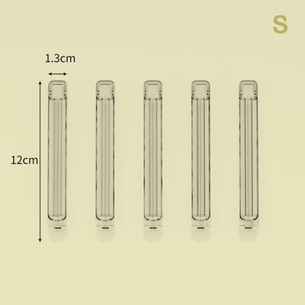 IC 5 ST Forseglingspose Klips Forsegler Klemme Køkken Opbevaring Snack Forsegling Transparent S