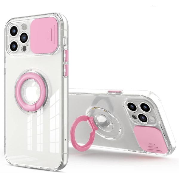 IC Kompatibel med iPhone 12 - case med ringhållare för flickor för kvinnor, klar silikon Stötsäker mjuk TPU - case cover iPhone 12 6,1 tum