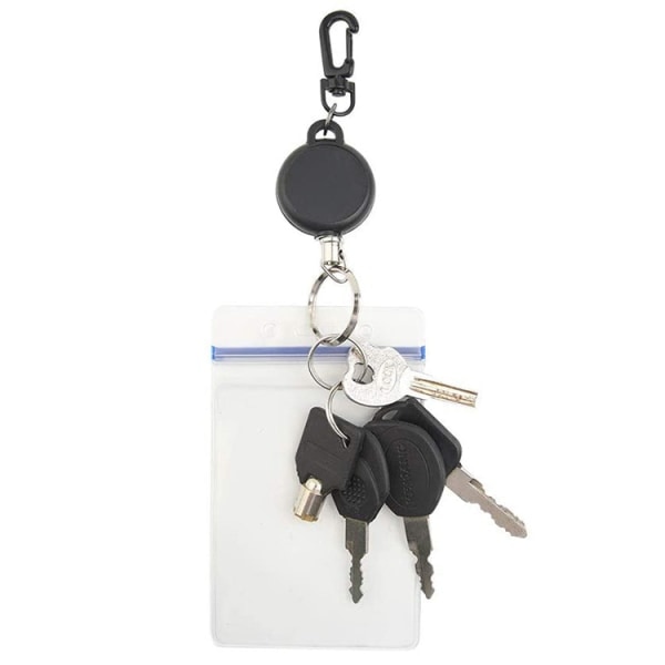 Retraktil nyckelring, infällbar nyckelring, 2-pack