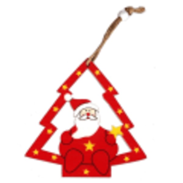 IC Julgran trä hänge med rep soveværelse Xmas prydnad Santa Claus