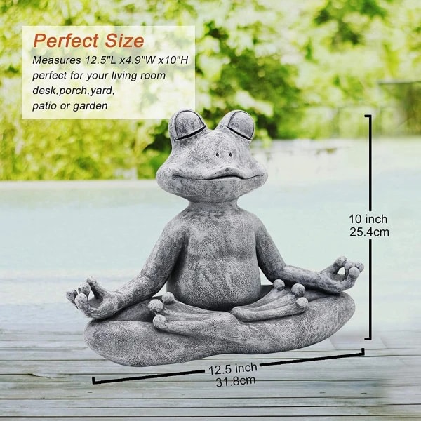 IC Yoga frosk ornament, utendørs plen hage dekorasjon statue