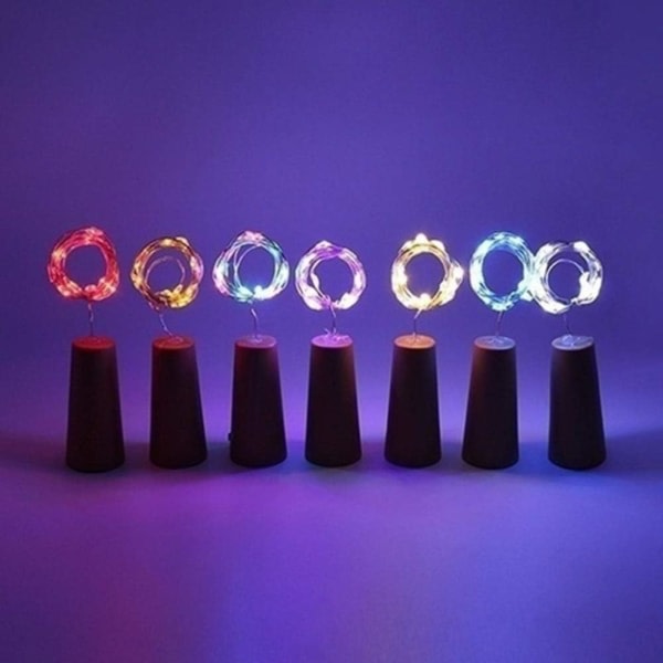 LED-vinflaskalampor Solflaska LED-lampor Starry vinflaska Kork Fairy Lights för gör-det-självfest Halloween jul bröllopsdekoration Vit