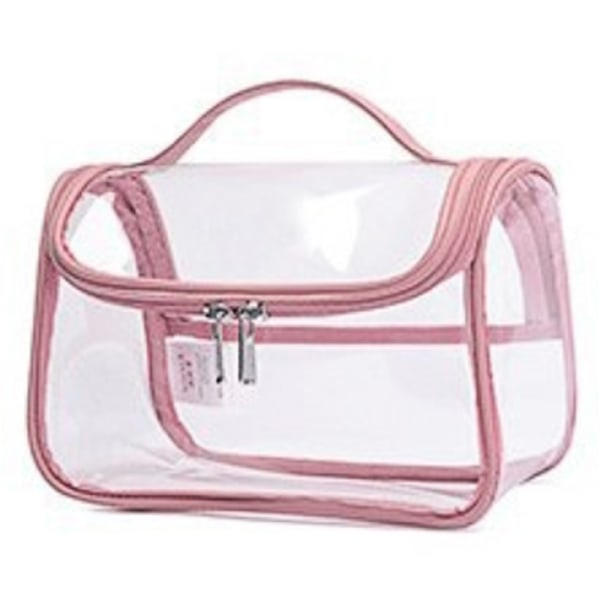 Kvinde Mode Transparent Kosmetisk Taske Lille Bærbar Pink