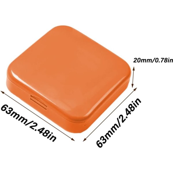 IC Pill Box, Portabel Pill Box, Mini plast Pill Box, Pill Opbevaringsboks, bruges til at lagre vitaminer, mediciner, orange farve