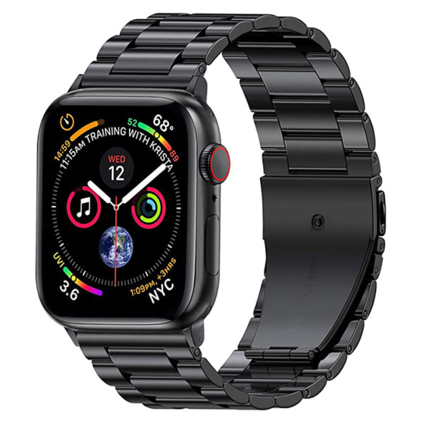 IC Kompatibel med Apple Watch band 42/44/45 mm, band i rostfritt stål, Apple Watch Series 7/6/5/4/3/2, 38 mm 40 mm 41 mm svart