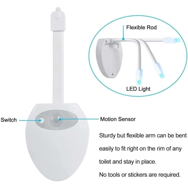 IC Toalettlampe Nattlys LED Bevegelsessensor Belysning WC