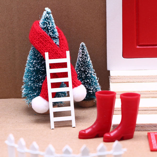 IC Dockskåp Miniatyr Juldräkt DIY Trä Elf Dörrdockor Ho