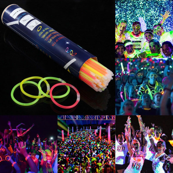 IC 100-pack Glowsticks armband självlysande multifärg