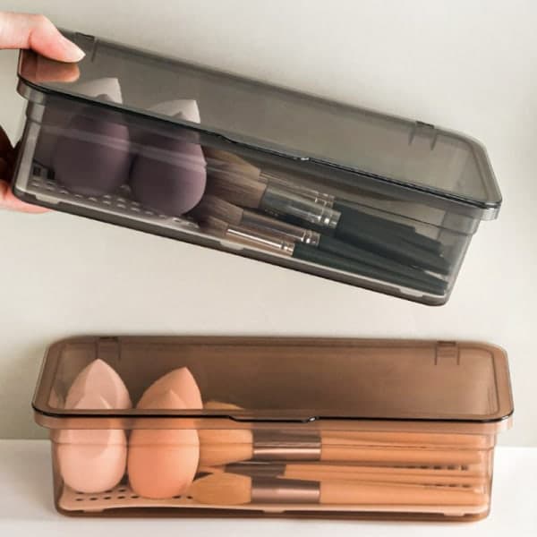 IC Professionell sminkväska Kosmetisk case Makeup Brush Orga Brun