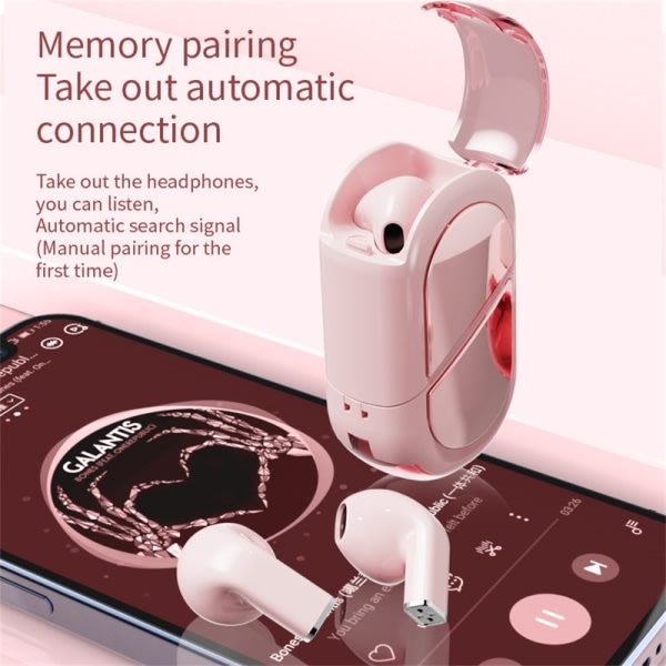 Hjärtformade hörlurar Roterbara trådløsa Bluetooth in-ear hørelurer modell K520 Svart