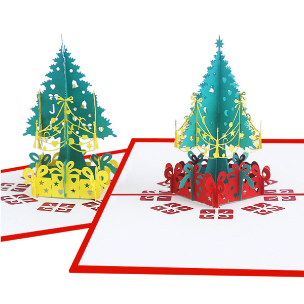 IC 5 st julhälsningskort præsenterer 3D tredimensionel hälsning