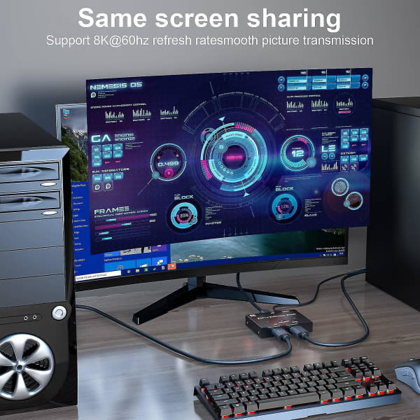 IC CNE Dp 1.4 Växlare Adapter Displayport 8k Växel 2 In
