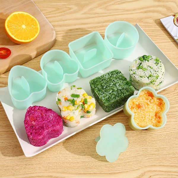 IC Tecknad Onigiri Form Sushi Rullar Risboll Bento Form Set Diy Blå A