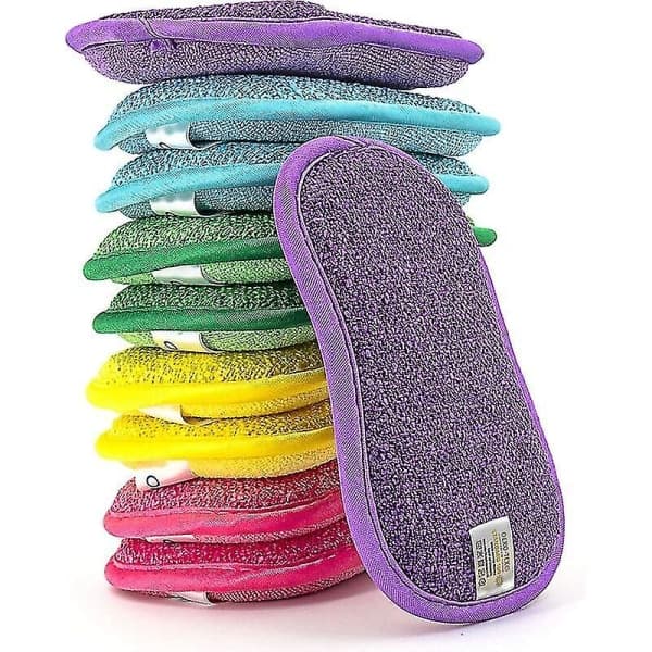 IC CNE Sett med 10 Vaskbare og Gjenbrukbare Mikrofiber Svamper