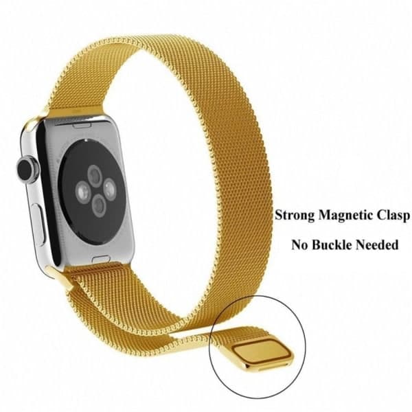 Apple Watch Ranneke 41/40/38 mm Milanese Loop Metalli - Valitse Väri Kulta