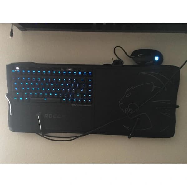 Keyboard Mouse Wall Mount Adjustable Rack for Full-Size & Foldable Keyboard