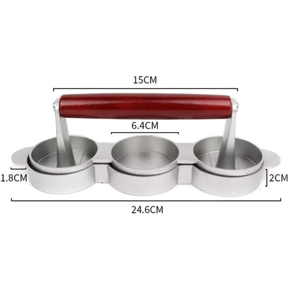 Mini Hamburgerpressar Non-stick 3 Fack Liten Burgare Biffpress Trippel Köttmaskin Form Kök