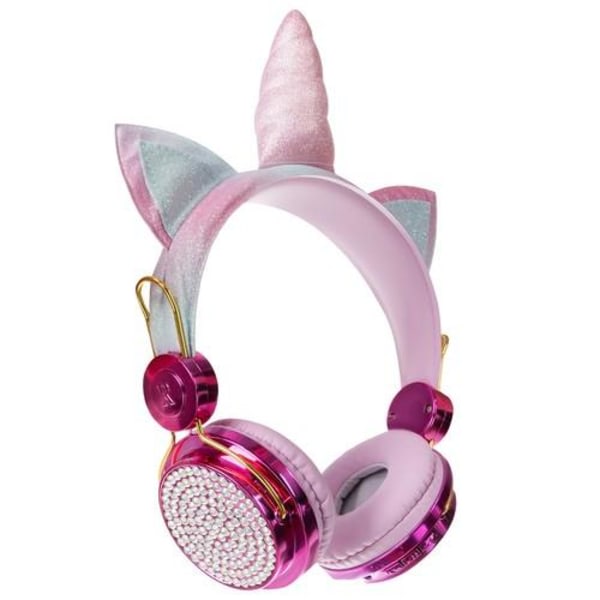 Bluetooth Stereo Hodetelefoner Enhjørning med Mikrofon Rosa