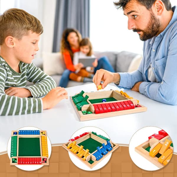 IC 10 siffror traditionellt träpub vinlåda tärningsspel