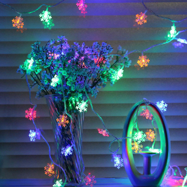 IC 20/50/80 Snowflake Fairy Lights String Xmas Tree Christmas Party 5M 50LED