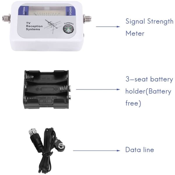 DVB-T Detektor Digital Terrestrisk Antenne TV Antenne Signalstyrkemåler Hvit