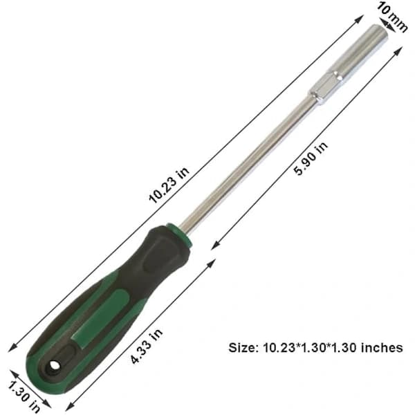 10 mm topnøgle til guitarstemmeskruer, dyb topnøgle, 260 mm længde