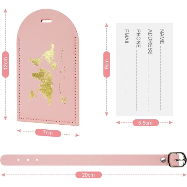 IC 2 stk Passholder Bagasjetagger, Passholder og Sett for par Bryllupsfest Bryllupsreise rosa