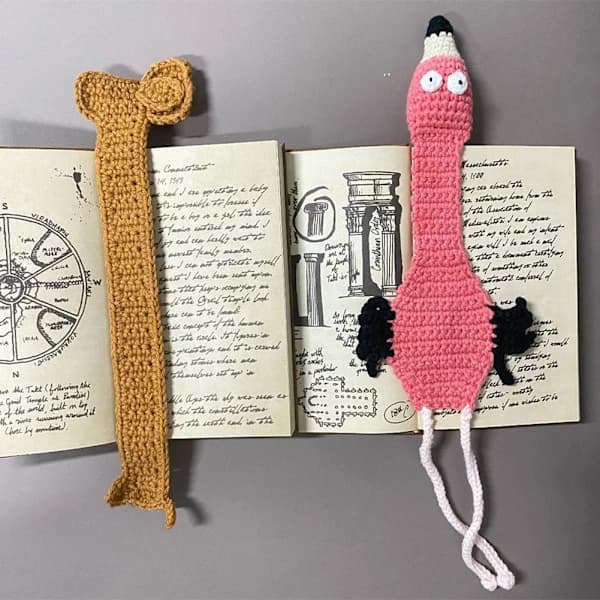 Crocheted Dachshund Bookmark Reusable Simple Bookmark Gift for Book Lovers gray mouse gray mouse