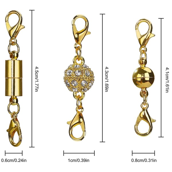 IC Armbåndslås 12 deler Smyckeslås Hummerlås Smycken for fremstilling av armbåndshalsbånd (guld og sølv)