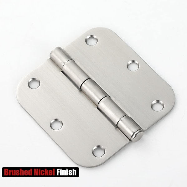 IC Dørhængsler Satin Nikkel, 3 1/2\" Dørhængsler Runde 3,5 tommer x 3,5 tommer 5/8\" Radius Hjørne Indvendig Dørbeslag Børstet Nikkel, 3-pak