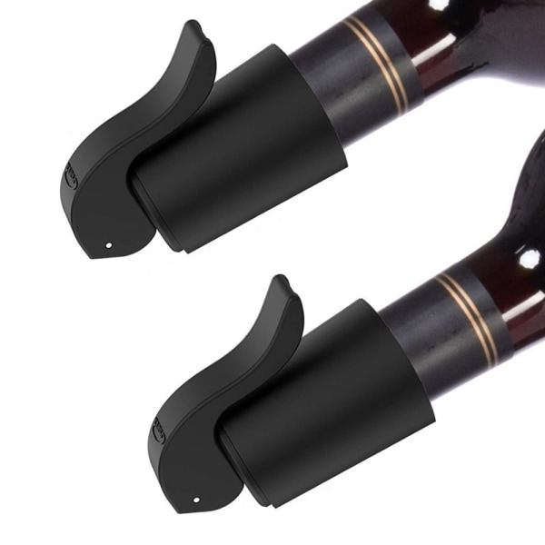 2 stk Gummi Vinpropper Vinflaskepropper SORT Black