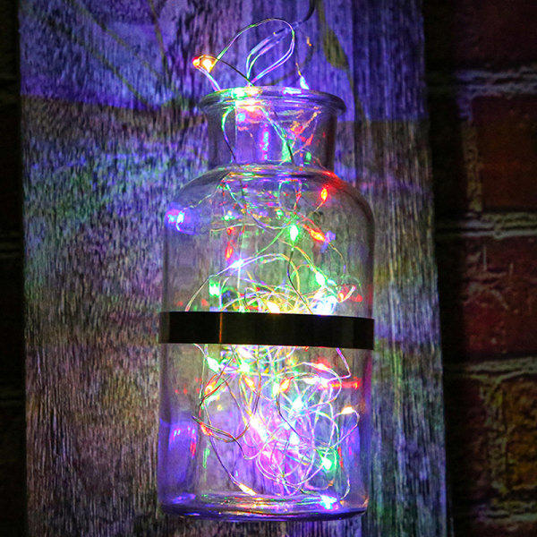 20 LED Garland Solvindflaskelys Solar Kork Feelygter L