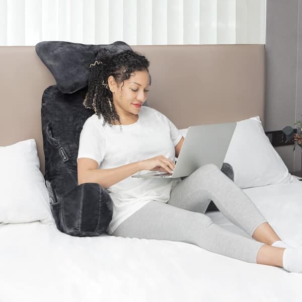 Extra Stor Ryggkudde med Armstöd – Läs- och Sittkudde för Säng & Soffa Black