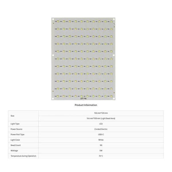 10 kpl Bambu CMYK Litofaani LED Taustavalo Paneeli 5V 1A USB-C 10x11 110bit