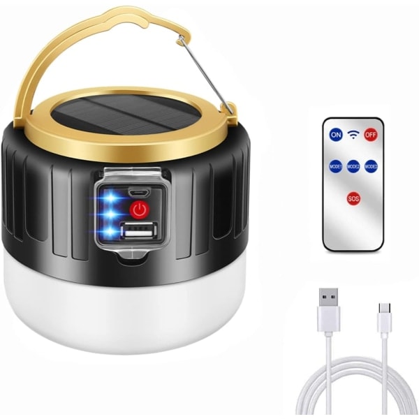 IC USB-oppladbart LED-campinglys, solcellelys, 5200 mA